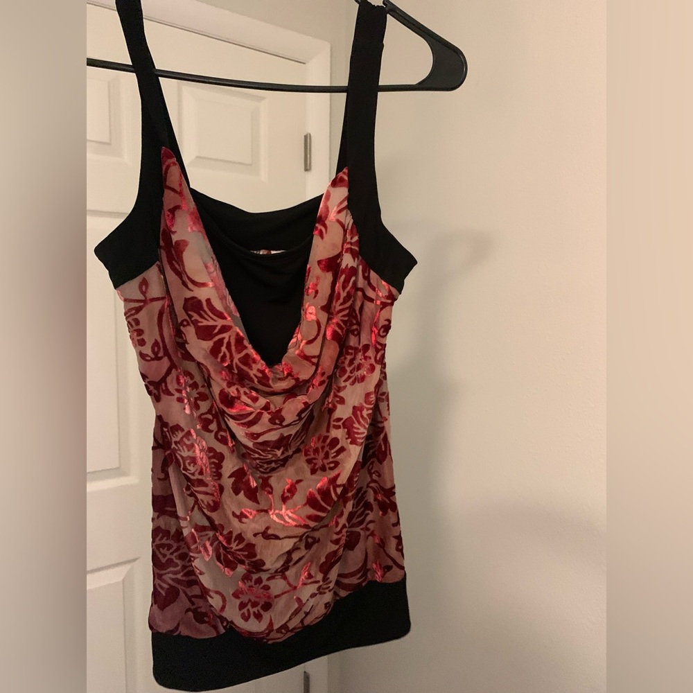 90s Velvet Floral blouse